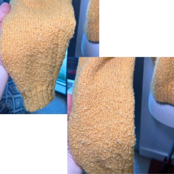 VERO MODA Yellow Fuzzy Front Seam Pullover Sweater Size S - Picture 11 of 14